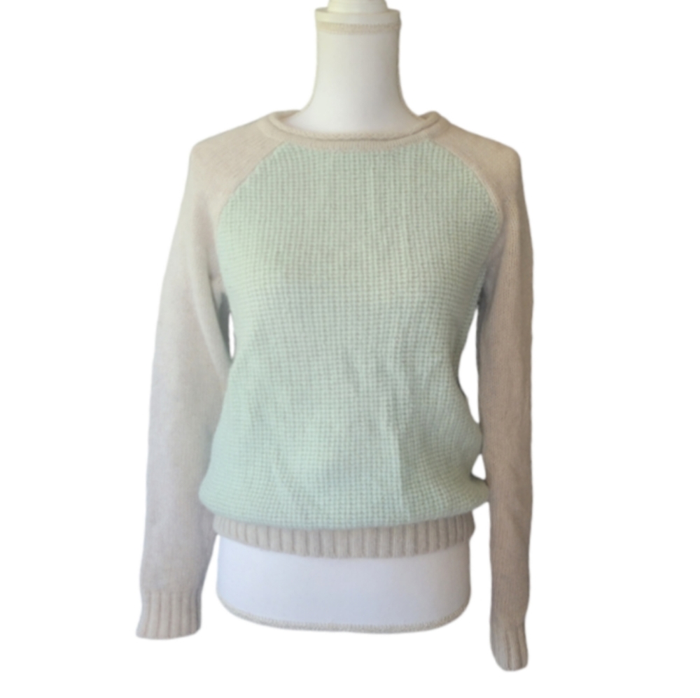 Boden Mint and Cream Wool Sweater